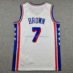 Camiseta de Baloncesto Cosida Estilo Moderno para Hombre 2026, VJ Edgecombe, Jaylen Brown, Joel Embiid 3, Iverson, Tyrese Maxey, Paul George, Tallas S-2XL - Product Image 4