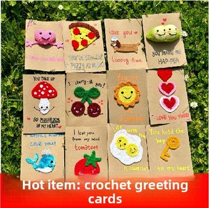 Tarjeta <span class=keywords><strong>de</strong></span> Felicitación con Diseño <span class=keywords><strong>de</strong></span> Pastel Pequeño y Flores, Hecha a Mano con Crochet, para el Día del Maestro - Product Image 3
