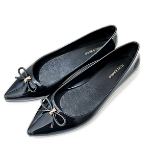 Da donna con fiocco nero in plastica per famiglia con sandali in gelatina da esterno a punta Casual <span class=keywords><strong>elegante</strong></span> scarpe basse in gelatina - Product Image 5