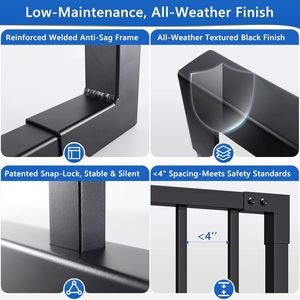 <span class=keywords><strong>Kit</strong></span> de portail extérieur <span class=keywords><strong>en</strong></span> aluminium de 1,22 m x 0,91 m, portail de véranda découpable, portail de balustrade extérieur pour balustrades de terrasse, patios, vérandas, jardins - Product Image 3