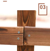 Valla de Madera Carbonizada de Estilo Rústico Anticorrosiva para Jardín Exterior