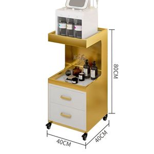 Table de salon multifonctionnelle en métal avec étagère de rangement multi-niveaux pour salon de coiffure et outils de coiffeur pour chambre à coucher - Product Image 2