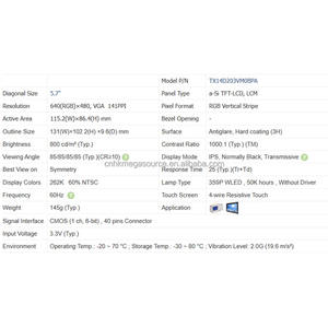 TX14D203VM0BPA หน้าจอ5.7นิ้ว640*480จอแสดงผล LCD TX14D203VM0BPA แผง LCD - Product Image 4