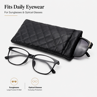 Étui à lunettes portable double couche en cuir PU pour lunettes de soleil et lunettes de vue