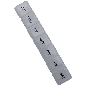 Pilulier hebdomadaire à 7 compartiments, boîte de rangement pour médicaments en plastique transparent noir et blanc pour l'organisation quotidienne des doses - Product Image 2
