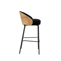 Table à manger de restaurant au design moderne de luxe avec chaise haute en métal velours nordique pour comptoir de cuisine bar en vente!