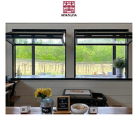 WANJIA Fenêtre verticale pliable à double vitrage personnalisable Cadre commercial en alliage d'aluminium Persienne en acier inoxydable pour l'extérieur