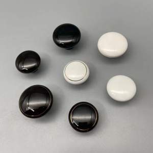 Beliebte moderne Keramik schwarz und weiß kreisförmige Einloch-Schrank griff knöpfe für Möbel - Product Image 3
