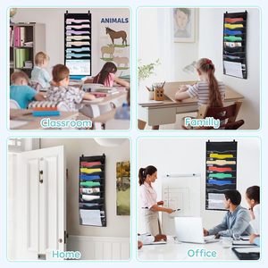 8 Pockets Hanging Wall <b>File</b> <b>Organizer</b> 15 Inch Extra Wide Pocket Chart For Classroom Office Home Mail <b>Organizer</b> Wall Mounted - Product Image 5