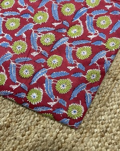 Tela de Algodón Ligera con Estampado Artesanal de Jaipur, Diseño Floral Hecho a Mano, Tela para Confección de Vestidos, Cortinas, para Niñas y Niños - Product Image 2