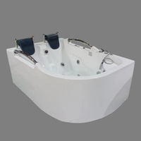 Bain à remous spa moderne et portable à double paroi avec fonction de massage intégrée, baignoire jacuzzi équipée de lumières colorées et de bulles
