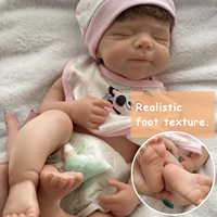Poupée Reborn en Silicone Intégral de 18 Pouces, Jouet Doux et Réaliste pour Fille, Modèle de Dessin Animé Tendance, Anatomiquement Correcte, Éducative, pour Bébé Endormi