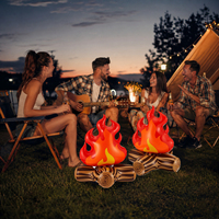 Centre de table flamboyant gonflable, fausse flamme de feu de camp, flammes artificielles, imperméable, PVC écologique, décoration de camping pour la Saint-Valentin