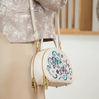Nouveau design de sac à main bandoulière haut de gamme pour femmes avec broderie chinoise, fermeture éclair portable, doublure en PU