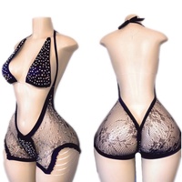 Vente en Gros Personnalisable Ensemble de Lingerie Exotic Sexy pour Femmes Adultes, avec Strass, Tenue de Spectacle