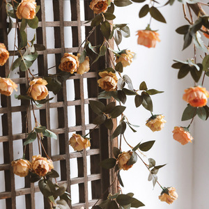 Artificial Peony Vine With Green <b>Leaves</b> Autumn <b>Decor</b> For Home <b>Wall</b> Hanging Living Room Decoration Silk Flower Bouquet - Product Image 1