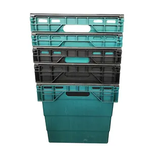 Best Deep Bail Arm Crates Plastic Stacking Warehouse Fish Boxes With Mental handle