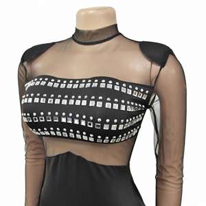 Vestidos de Fiesta Largos Elegantes para Mujer, Estilo Maxi, con Malla Transparente y Diamantes, Novedad 2026 - Product Image 4