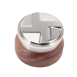 Eco-Friendly Solid Wood Handle Espresso Distribution Tool Stainless Steel Coffee Leveler - Product Image 6