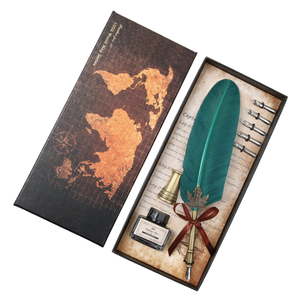 Ensemble de stylos plume de luxe 2026 pour calligraphie, avec encre, papeterie, coffret cadeau, 5 pointes, plume à plumes pour mariage, stylo plume métallique - Product Image 4