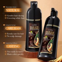 Krim Pewarna Rambut Permanen 4-in-1 Bernutrisi 500ml dengan Logo Kustom Grosir, Menutupi Uban, Mengandung Ginseng, Kolagen, Warna Cokelat Kastanye