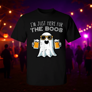 Camiseta de Halloween con diseño de fantasma, camiseta para mujer con diseño de disfraz de papá, I'm Just Here For The Boos - Product Image 3