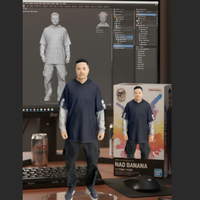 Une photo humaine à l'impression 3D de figurines d'action AI tyle 3D Chibi Service de conversion Personnalisée Action Figure Cadeau