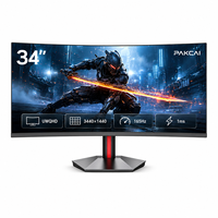 Moniteur de jeu incurvé pour ordinateur de bureau OEM 34 pouces UWQHD 165 Hz, écran LCD pour PC