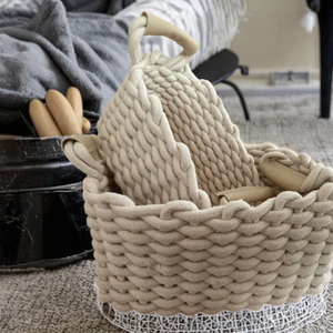 Rattan Plant Fiber <b>Basket</b> <b>Tray</b> for Gifts Empty Bread Online Customized Toys Gift Grey Multi-Function Movable - Product Image 3