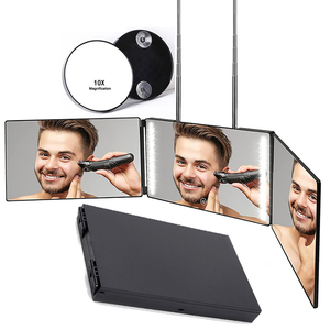 Miroir 360° 3 Faces Coiffure Avec LED Lumières FONGWAN Pour Maquillage, Coupe De Cheveux - Noir - Achat & Prix