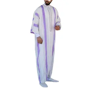 2024 hot sale loose fashion striped printing square collar casual large size Muslim abaya