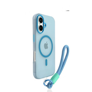 Sensation de peau étui de téléphone givré pour iphone 17 <span class=keywords><strong>Pro</strong></span> Max étui de téléphone portable gelée magnétique avec lanière dragonne étui Simple pour fille - Product Image 3