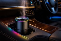 Purificateur d'air et diffuseur d'arômes pour voiture YUEHANGTC, 120 ml, rechargeable USB-C, anneau LED RGB, pour véhicule