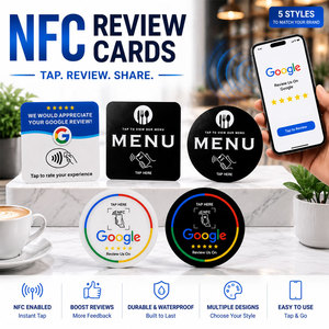 ป้ายอะคริลิคแบบกำหนดเอง NFC รีวิวโซเชียลมีเดีย เมนูการ์ด ป้ายรีวิว Google แบบแตะ ป้ายอะคริลิค NFC สำหรับร้านอาหาร - Product Image 2