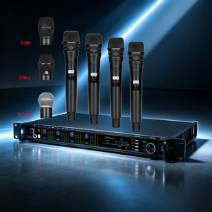 ระบบไมโครโฟนไร้สายแบบมือถือโลหะ AD4Q 4 ช่องสัญญาณ UHF True Diversity รับสัญญาณ 470-940MHz สำหรับการแสดงบนเวที - Product Image 1