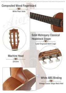 Marca Aiersi, precio al por mayor, hecho en China, guitarlele de 28 pulgadas, cuerda de nailon eléctrica, <span class=keywords><strong>guitarra</strong></span> clásica de viaje de tamaño pequeño, caoba - Product Image 5