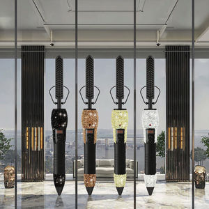 专业陶瓷电动热发梳珠光钻石家居发胶时尚自有品牌压发梳 - Product Image 3