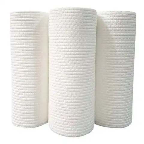 Rollo de papel lavable para el hogar, paño de toalla, pañuelos de papel con estante de papel, desechable para limpieza de cocina, 50 uds.