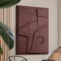 Décoration murale pour la maison, arts muraux 3D abstraits géométriques, œuvres d'art en bois sculpté à la main, design personnalisé, peinture murale moderne, peinture en relief décorative