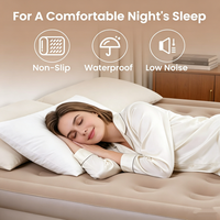 Matelas pneumatique en PVC avec pompe intégrée amovible, dessus floqué convertible, soutien robuste toute la nuit, sans perte d'air, lit gonflable compact