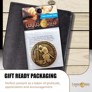 Moneda Personalizada 'Task Ahead', Monedas de Desafío, Chapado en Oro Antiguo, un Caballero Templario Arrodillado y Filipenses - Product Image 6