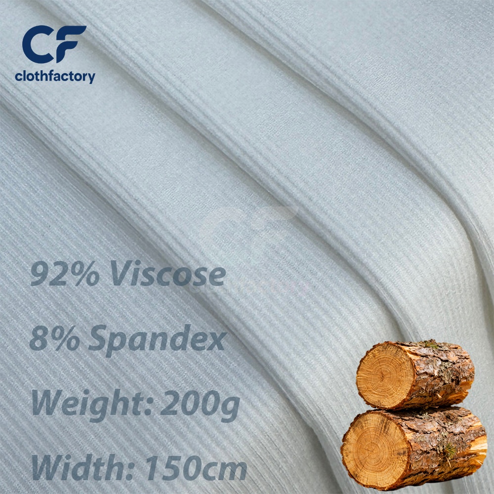 92% Viscose 8% Spandex New Modal 200g High-Stretch Knit Rib Fabric Fashionable Cotton-Blend Tank Top Lining Material