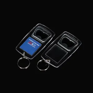 Tùy Chỉnh Ảnh Viewer Transparent Chủ Chai Nhựa Opener Keychain