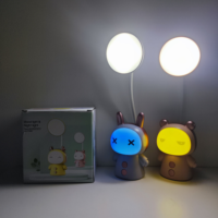 Lampe de bureau LED rechargeable mignonne avec col de cygne flexible, protection oculaire, veilleuse pour chambre d'enfant, étude et photographie
