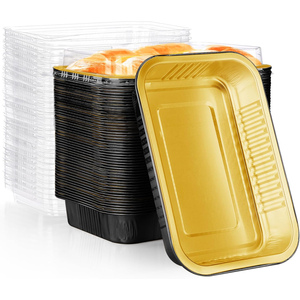 Contenedor de Alimentos Desechable Rectangular de Aluminio de 750 ml, Apto para Microondas, Suministro Directo de Fábrica, para Llevar, con Paredes Lisas, de PP - Product Image 1