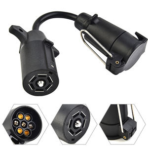 Convertisseur de feux de <span class=keywords><strong>remorque</strong></span>, <span class=keywords><strong>prise</strong></span> à lame RV <span class=keywords><strong>7</strong></span> voies vers adaptateur de <span class=keywords><strong>prise</strong></span> ronde <span class=keywords><strong>7</strong></span> <span class=keywords><strong>broches</strong></span>, connecteur de câblage de <span class=keywords><strong>remorque</strong></span> américain vers européen - Product Image 2