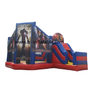 Château gonflable personnalisé Spiderman avec toboggan sec, combo gonflable d'extérieur pour entreprises de location - Product Image 2