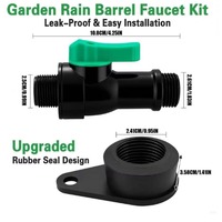 Robinet de vidange d'eau de pluie 3/4 avec levier d'arrêt en ABS pour arrosage de jardin et usage extérieur