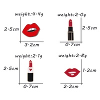 Broche de lápiz labial con labios rojos para mujer, chaqueta esmaltada de Metal de dibujos animados, Pin de solapa para camisa
