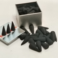 Kerucut Dupa Kayu Air Terjun Hitam Arang Alami - Aroma Multi-Parfum, Waktu Pembakaran 15-20 Menit, Desain Backflow, Cina